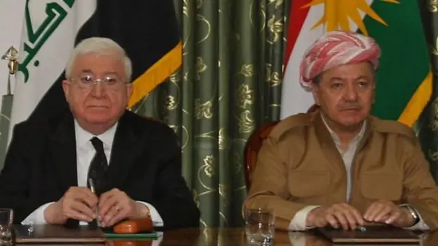الرئيس العراقي فؤاد معصوم التقى رئيس كردستان العراق مسعود برزاني يوم الأحد