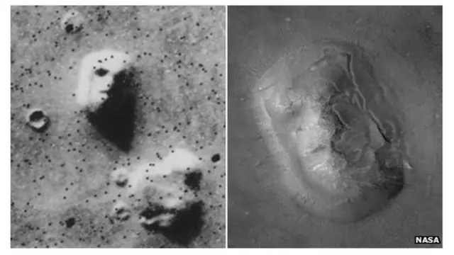 అంగారకునిపై మనిషి ముఖాన్ని పోలిన ఆకృతులు