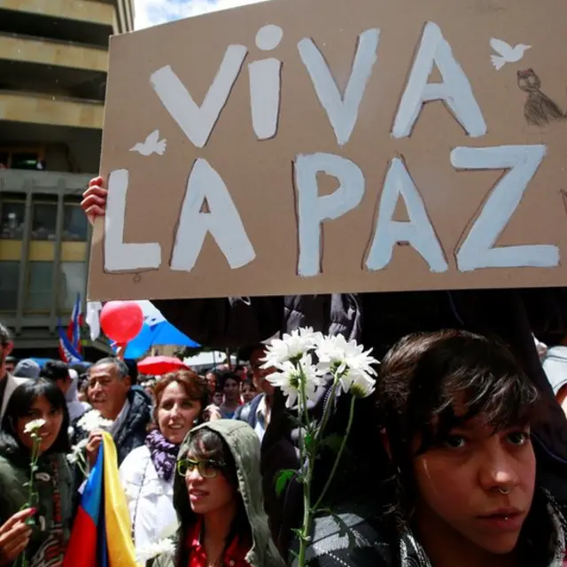 Marcha a favor de la paz en Colombia