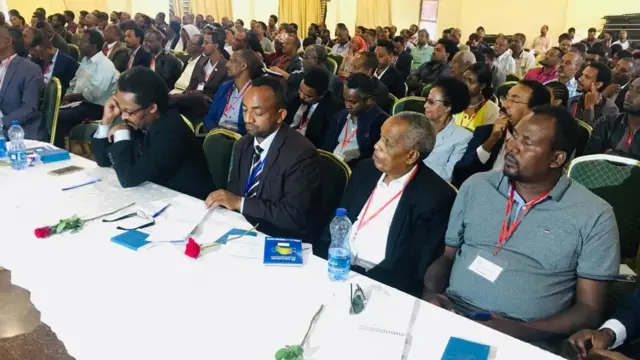 ኣይተ ኣስገደ ገብረስላሰ ኣብ ቅድሚት ዝርከቡዎም ተሳተፍቲ