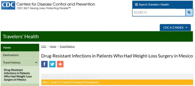 Una alerta de los CDC