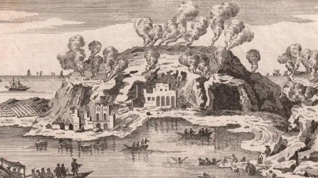 لوحة تجسد بعض مظاهر الحياة في مدينة بايا