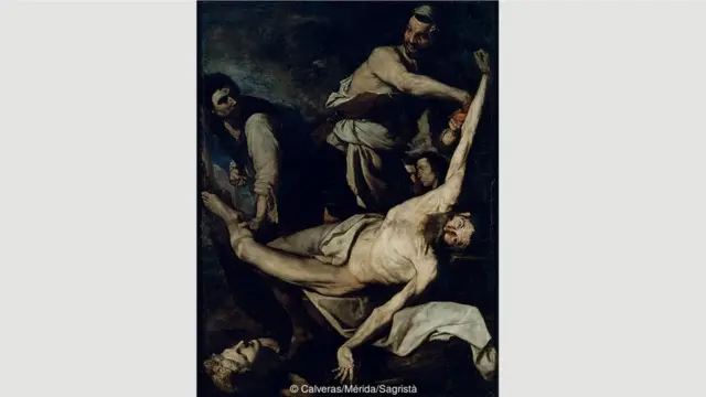 到1644年，理贝拉以更生动的方式表现这位圣人之死，用令人毛骨悚然的笔触，细致刻画了他被活活剥皮的场面。