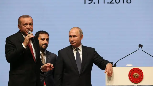 Redžep Erdogan i Vladimir Putin u Istanbulu, 19.11.2018.