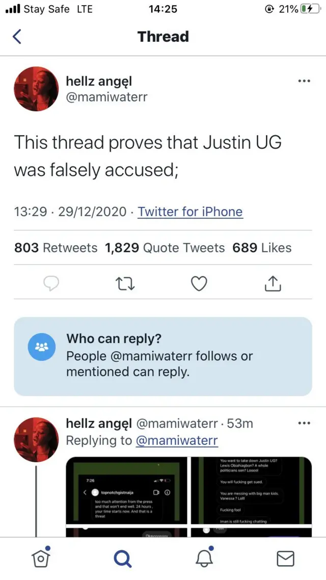 Picture of someone claining news is false