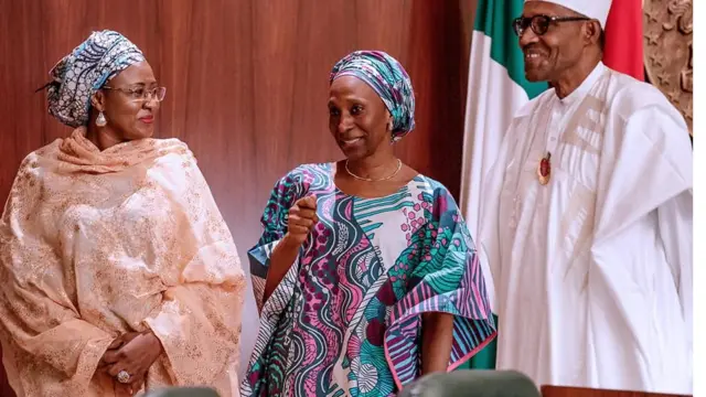 Aisha Buhari, Dọlapọ Ọsinbajo ati Muhammadu Buhari