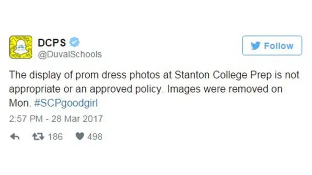 Tuíte da Stanton Collegfe Prep