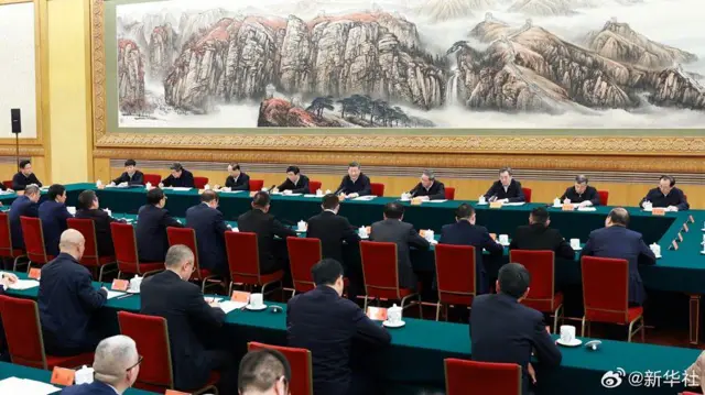 Picture of Chinese President Xi Jinping meeting with business leaders