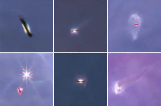 Colagem de 6 imagens de planetas em formação