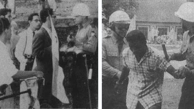 Ricardo Ríos Torres durante la Marcha Patriótica de 1959 en Panamá.