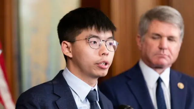 Nhà hoạt động dân chủ Joshua Wong của Hong Kong phát biểu tại Washington ngày 18/9/2019