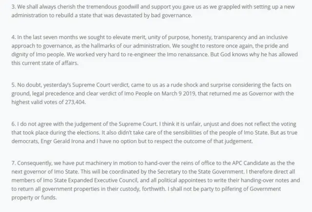 Ihe Ihedioha dere maka nchutu ya