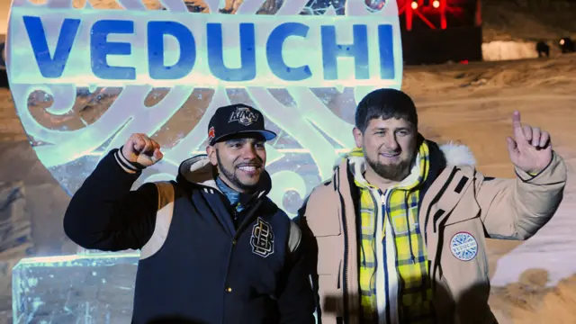 Тимати и Рамзан Кадыров на чеченском горнолыжном курорте Ведучи