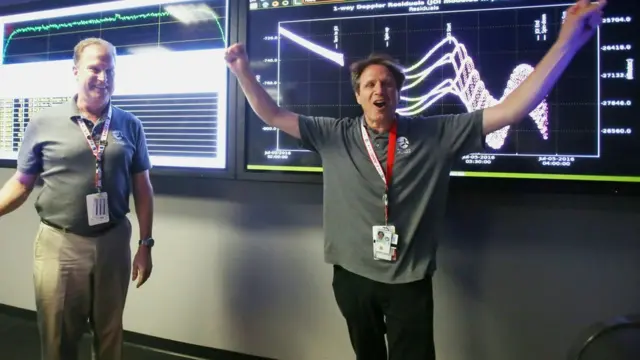 Celebrando el éxito de la misión Juno.