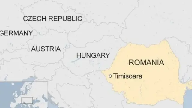 তিমিসোরা থেকে হাঙ্গেরি হয়ে পশ্চিম ইউরোপে- একটি মানচিত্র।