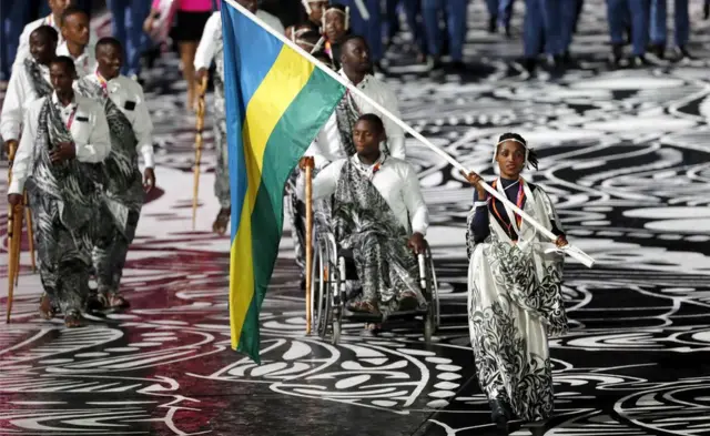 Egwuregwu Commonwealth nke Gold Coast 2018 - emume mbido - ọgbọ egwuregwu Carrara - Gold Coast, Australia - ụbọchị anọ nke Epreelụ, 2018 - Salome Nyirarukundo bụ onye Rwanda bu ọkọlọtọ ndị mba ha n'emume mbido asọmpi.