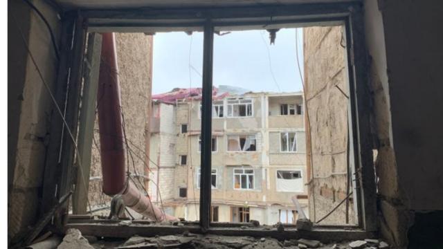 斯捷潘纳克特一处被炮弹炸毁的民居（10/2020）