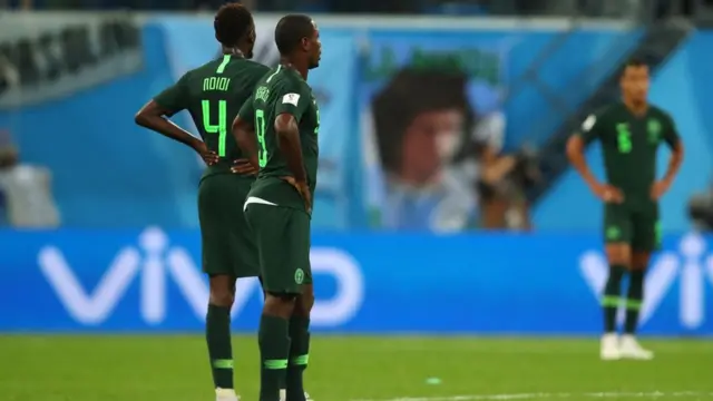 Onyinye Ndidi of Nigeria and Odion Ighalo of Nigeria look