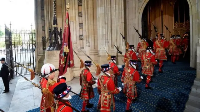 Yeomen of the Guard arrive ahead of the State Opening of Parliament