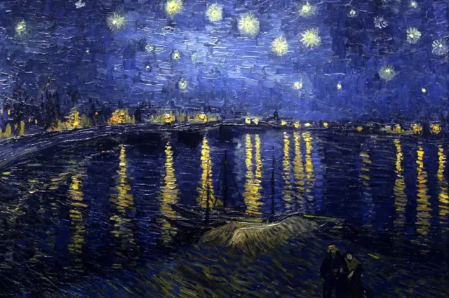 Noche estrellada sobre el Ródano. Vincent Willem van Gogh, 1888.