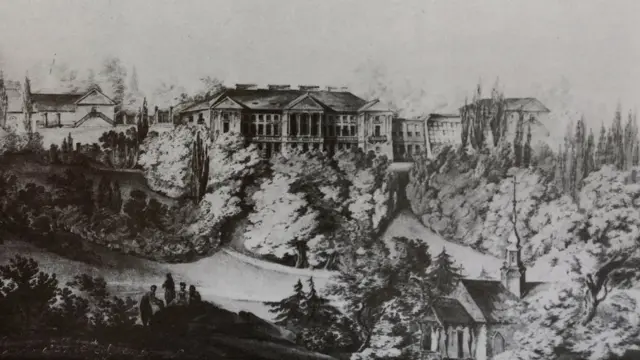 Палац. Вигляд з боку парку. 1826 рік. З книги Романа Афтаназі (1926)