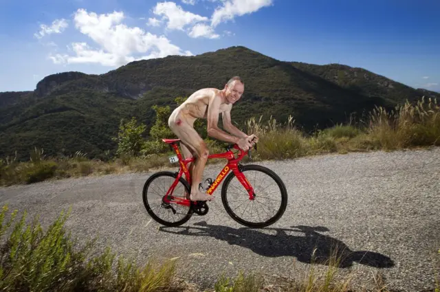 Chris Froome on his bike