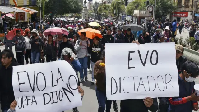 Protesta contra Evo