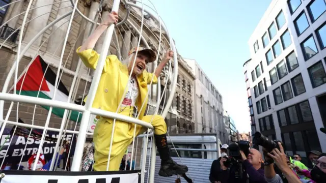 Дизайнер Вивьен Вествуд на акции в защиту Ассанжа