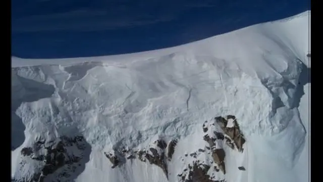 Gletser Colle Gnifetti dari Alpen Swiss-Italia