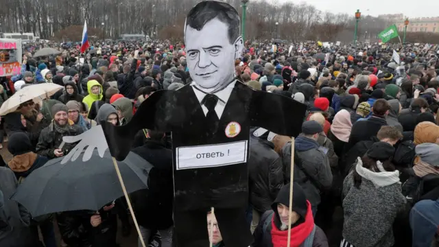 صورة من الاحتجاجات في روسيا