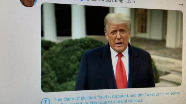 O Twitter descreve a resposta do presidente Trump aos protestos como um "riscoreal bet e confiavelviolência"