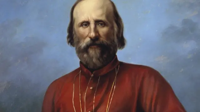 Garibaldi em uma roupa vermelha