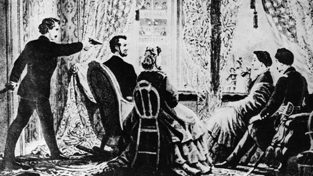 Ilustración del atentado contra Lincoln.