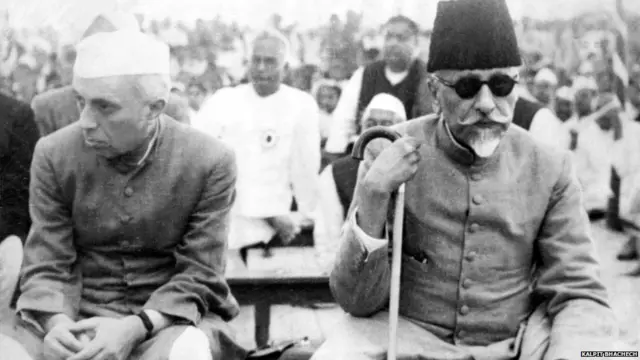 નહેરુ તથા મૌલાના આઝાદની તસવીર