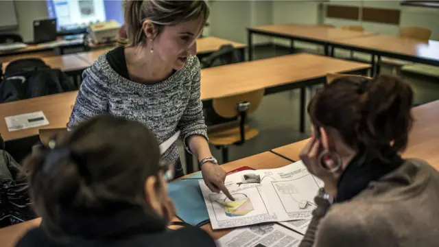 Урок в школе для взрослых, Франция, Вилёрбан, 2012 год.