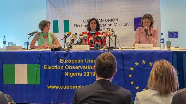 EU Chief Observer Maria Arena for press conference for Abuja on Saturday afternoon
