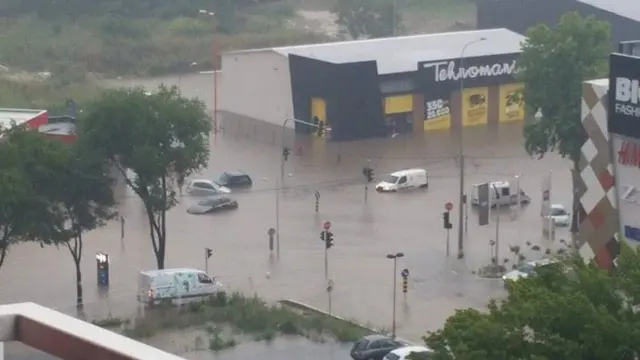 Višnjička ulica u Beogradu pod vodom, Beograd jun 2018.