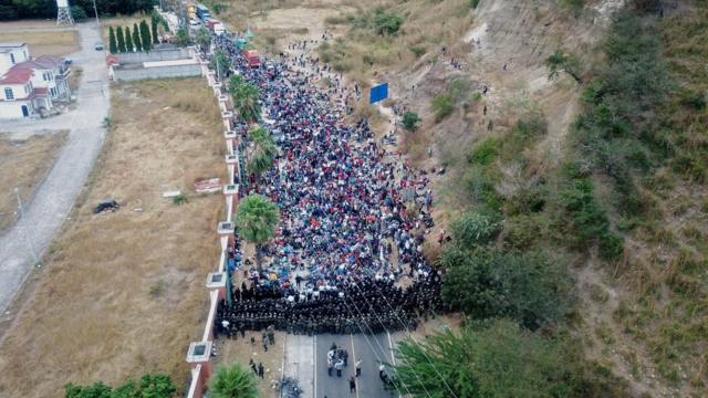 Imagen aérea de la caravana