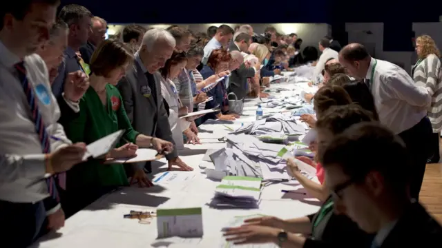 شمارش آرای انتخابات حزبی در دابلین ایرلند که آقای وردکار در آن ۶۰ درصد آرا را به دست آورد