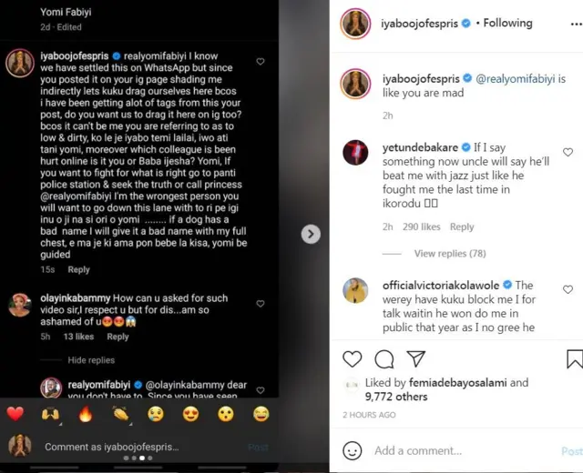 Ọrọ ti Iyabo Ojo kọ soju opo Instagram rẹ