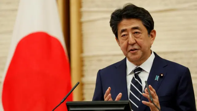 安倍晉三在東京會見記者(25/5/2020)