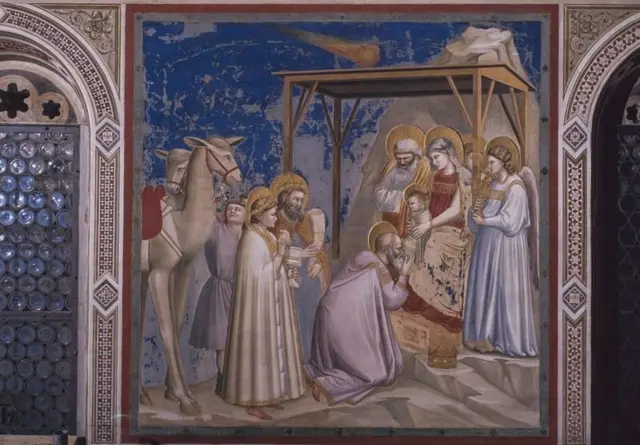 На фресці Джотто "Поклоніння волхвів" Вифлеємська зірка зображена у вигляді комети