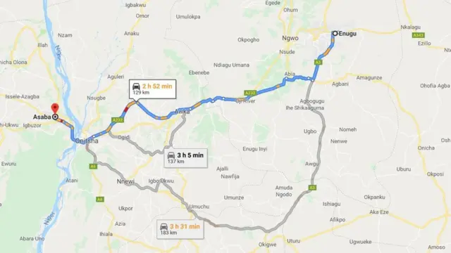 Okporoụzọ ndị si Enugwu gawa Asaba