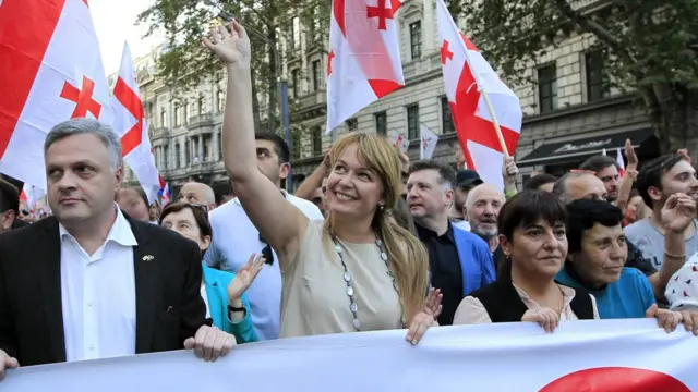 Sandra Roelofs Tbilisidə keçirilən yürüşdə