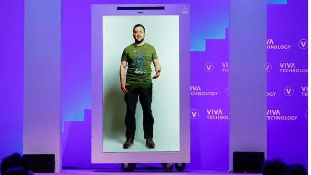 Zelensky made an appearance via hologram, making a number of comparisons to the film franchise 'Star Wars'