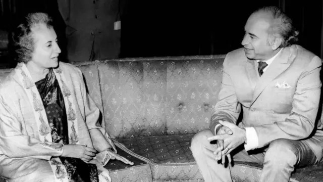 ઇંદિરા ગાંધી અને ઝુલ્ફીકાર અલી ભુટ્ટો
