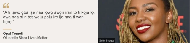 Omidan Tometi ti ẹgbẹ Black Lives Matter