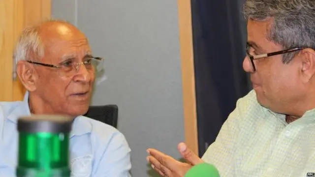 ਬੀਬੀਸੀ ਸਟੂਡੀਓ ਵਿੱਚ ਏਅਰ ਮਾਰਸ਼ਲ ਭੂਪ ਬਿਸ਼ਨੋਈ ਨਾਲ ਰੇਹਾਨ ਫਜ਼ਲ