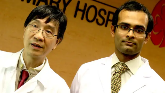 袁國勇教授（左）與薛達醫生（右）（BBC中文圖片28/9/2018）