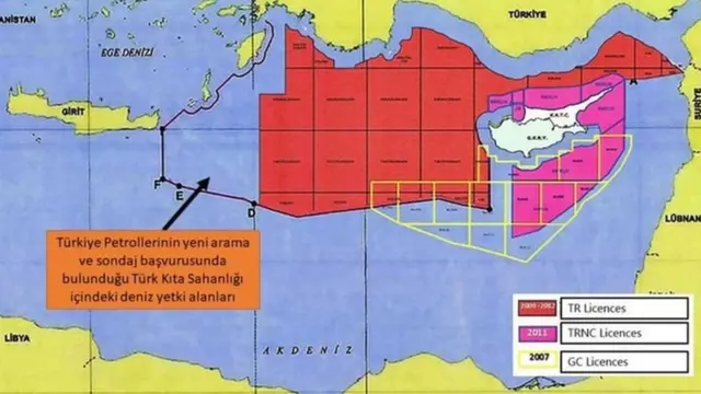 Dışişleri Bakanlığı İkili Siyasi İşler ve Denizcilik-Havacılık-Hudut Genel Müdürü Büyükelçi Çağatay Erciyes, geçen TPAO'nun başvurusuyla ilgili bu haritayı paylaşmıştı